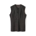 ベスト ジレ ヘリンボーンツイード カットオフコンビベスト レディース