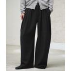 スラックス CROSS TUCK ARCH TWEED BAGGY SLACKS メンズ