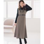 ジャンパースカート 2025秋冬新作 コード刺繍ジャンスカ