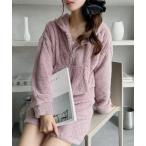 パジャマ ルームウェア お家スタイルを格上げ！秋冬シーズン活躍間違いなしのもこもこ素材が嬉しい！！ボアショートパーカー＆ショートパンツルームウエアセッ