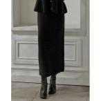 スカート 「MEISM by Re:EDIT」「2025AW COLLECTION」「低身長サイズ有」畦編みラメニットナロースカート