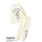 パジャマ ルームウェア 「PEANUTS」「ONLINE限定」オリジナルアート ジャガードプルオーバー＆ロングパンツセット レディース