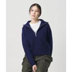 ショッピングニットタイ ニット セーター ウールナイロン ハーフジップ ニットプルオーバー レディース