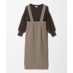 ジャンパースカート フェザー ニット プルオーバー × ジャンスパースカート セット