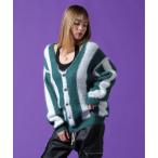 カーディガン 「WEB＆DEPOT限定」DankeSchon/ダンケシェーン/SHAGGY STRIPE CARDIGAN レディース メンズ