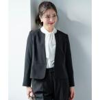 ショッピングセレモニー ジャケット ノーカラージャケット セレモニーダブルクロス クルーカラー ジャケット レディース