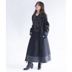 ダッフルコート コート チェーン付異素材切替コート レディース