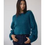 ニット セーター ドロストリングスパンコールラメニット レディース