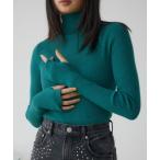 ニット セーター サムホールリブニットトップス レディース