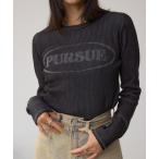 ショッピングシャツ tシャツ ジャガードロゴリブトップス レディース