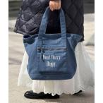 トートバッグ キャンバスロゴ刺繍トートバッグ レディース