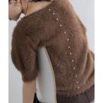 ショッピングパール ニット セーター 「WEB限定追加」「洗える」ファーバックパールプルオーバー レディース