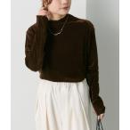 tシャツ ナイロンチュールベロアハイネックトップス レディース