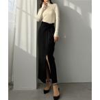 スカート ファスナースリットツイストデザインIラインスカート