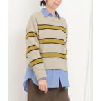 ニット セーター マルチボーダープルオーバーニット レディース