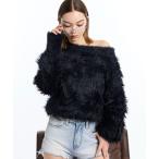 ショッピングラメ ニット セーター ラメフェザーニット レディース