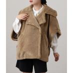 コート アウター ボア ポンチョ コート レディース