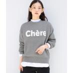 ニット セーター ダブルジャカードロゴニットトップス レディース