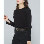 tシャツ リブクルーネックTシャツ レディース
