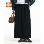 スカート 裏起毛ランダムリブロングIラインスカート