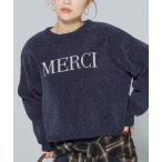 ニット セーター ウォッシャブルモールニットロゴトップス レディース