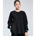 トレーナー スウェット ソフトスウェットタックフレアトップス レディース