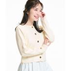 カーディガン 金ボタンニットカーディガン レディース