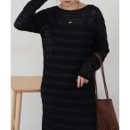 ワンピース 透かし編みニットワンピース