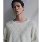 ショッピングダイヤ セーター ニット 「ふんわり心地いい肌触り」　ダイヤ柄シャギーニット メンズ