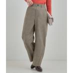 パンツ 「あったか」裏起毛チェックカーブパンツ レディース