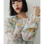 ブラウス シャツ 「EMMEL REFINES」EM フラワーシャーリング チュニック レディース