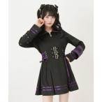 ワンピース 十字架アームバンドサイドレースアップフリルファスナーワンピース