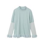 tシャツ ドットチュール使いハイネックカットソー レディース