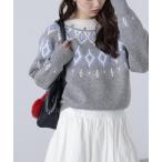 ニット セーター ウール混ノルディックニット レディース