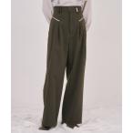 ショッピングTOKYO スラックス パンツ 「新作」プレートループパンツ｜ウォッシャブル/防シワ/ストレッチ/オフィスカジュアル/細見え/秋服/冬服 レディース