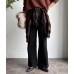 ショッピング裏起毛 パンツ 裏起毛セミフレアイージーパンツ レディース