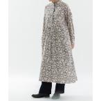 ワンピース ビエラユーカリプリントスタンドカラーワンピース