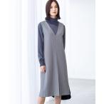 ショッピングローズ ワンピース 「ローズオイル加工」千鳥柄ジャンスカワンピース