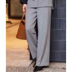 パンツ 「ローズオイル加工」千鳥柄セミワインドパンツ「ウエストゴム・セットアップ対応」 レディース