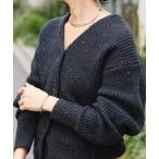 カーディガン 予約「キャッチーな素材感」ブークレーヤーンカーディガン レディース