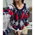 ショッピングアーガイル カーディガン リボンアーガイルニットカーディガン レディース