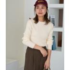 ニット セーター 「一部WEB限定追加2」ウォッシャブルレーヨンリブクルーネックプルオーバー レディース