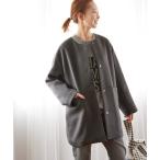 「JOURNAL STANDARD relume」 ノーカラーコート 38 チャコールグレー レディース