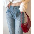 ショッピングブーツカット 「mily bilet」 ブーツカットデニムパンツ SMALL ブルー レディース