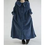 シャツワンピース サイドスリット　コールテンシャツワンピース