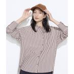 ブラウス シャツ オーガニックキュプラ混 ストライプシャツ レディース