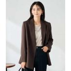 ショッピングパウダー ジャケット テーラードジャケット 「洗える/イージーケア/ストレッチ」パウダーツイルダブルブレストジャケット レディース