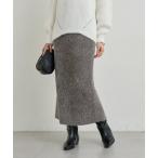 スカート 「華やぎをプラス」フィルムラメニットタイトスカート