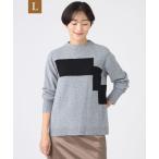 ニット セーター 「L」「SANYO Style EDITION掲載」「ウォッシャブル」ブロッキングウールニットプルオーバー レディース