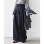 ショッピング洗濯機 パンツ 「洗濯機可能」ウールライク ポケット デザイン ワイド パンツ レディース